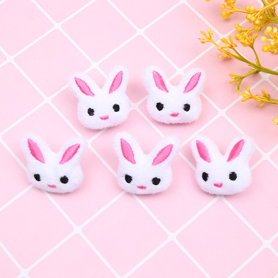 卡通兔子diy蝴蝶结胸针发夹配件毛绒兔充棉辅料可定制服饰配件|ru