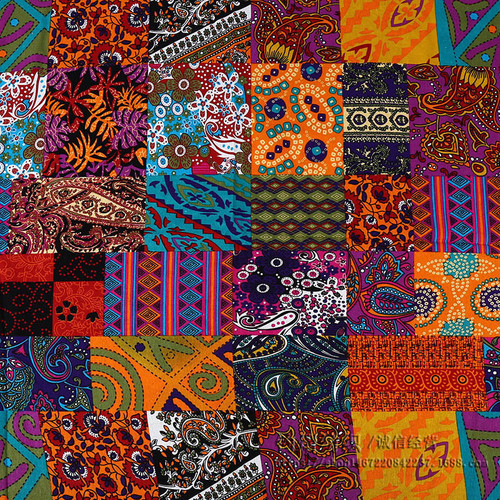 Cotton and Linen Printed Fabric Patchwork Women's Clothing Dress Ethnic Style Handmade Fabric