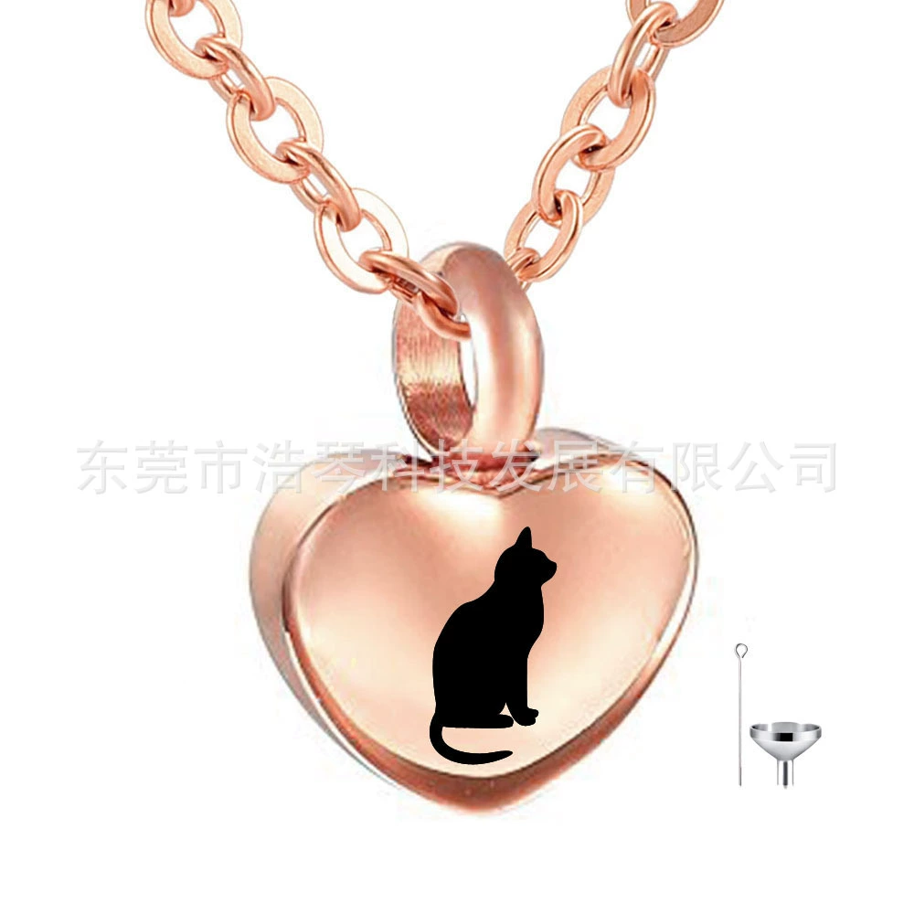 Титана стали ювелирные изделия из нержавеющей стали в форме сердца cinerary шкатулка кулон ожерелье памятные ПЭТ cinerary ожерелье персонализированные флакон духов