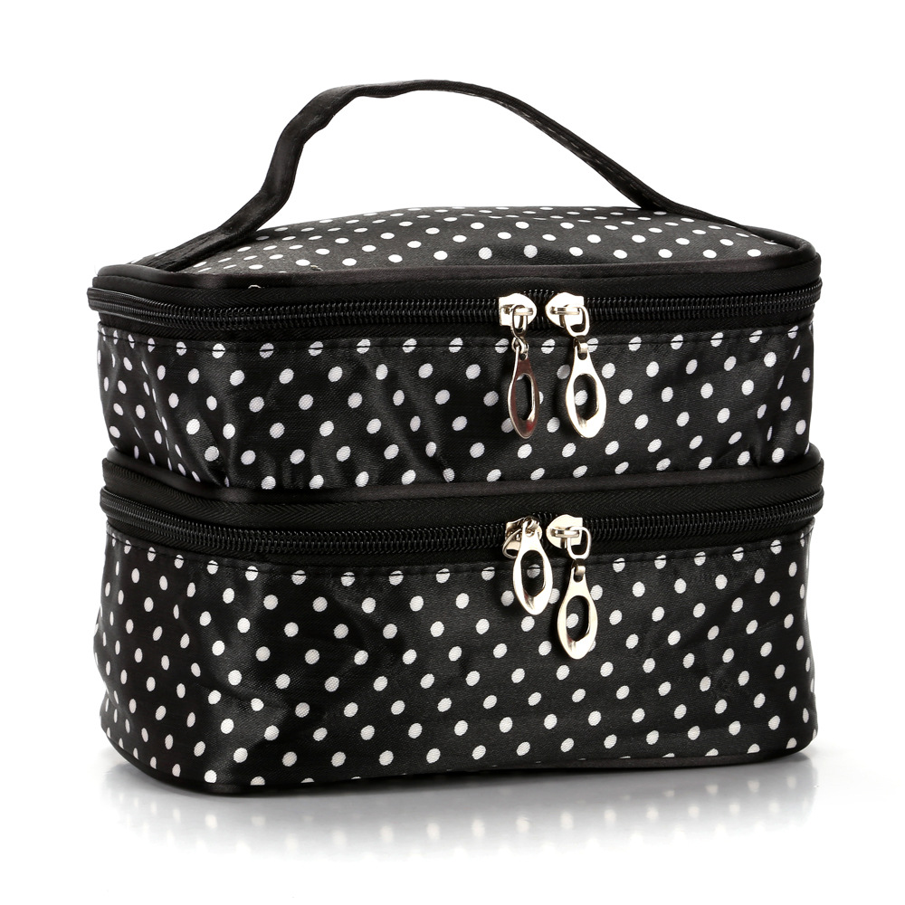 Polka Dot Double-layer Cosmetic Bag