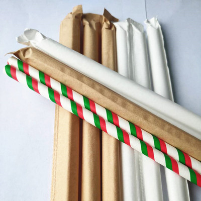 Kraft paper Independent packing paper straw white environmental protection straw factory Manufactor 8mm colour customized straw