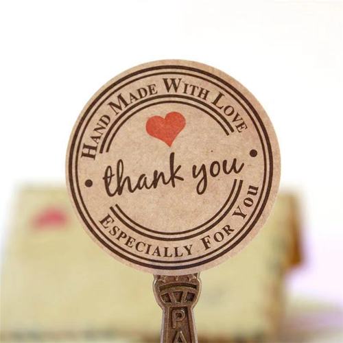 Wholesale Kraft Paper Roll Stickers Thank You Baking Stickers Gift Seal Label Stickers