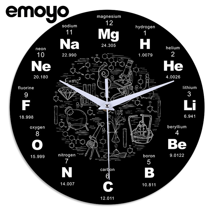 Reloj de pared mudo acrílico creativo decorativo reloj de cuarzo salón dormitorio Digital Ciencia reloj moderno 12 pulgadas