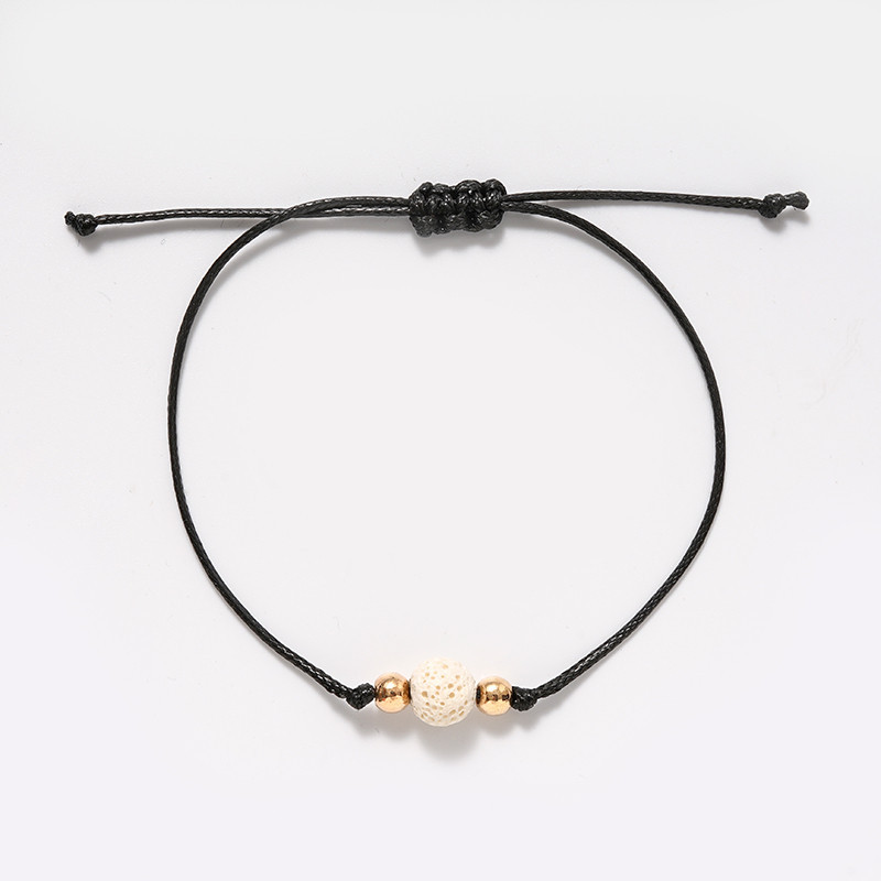 Einfacher Stil Klassischer Stil Einfarbig Vulkan Gestein Seil Stricken Unisex Armbänder display picture 6