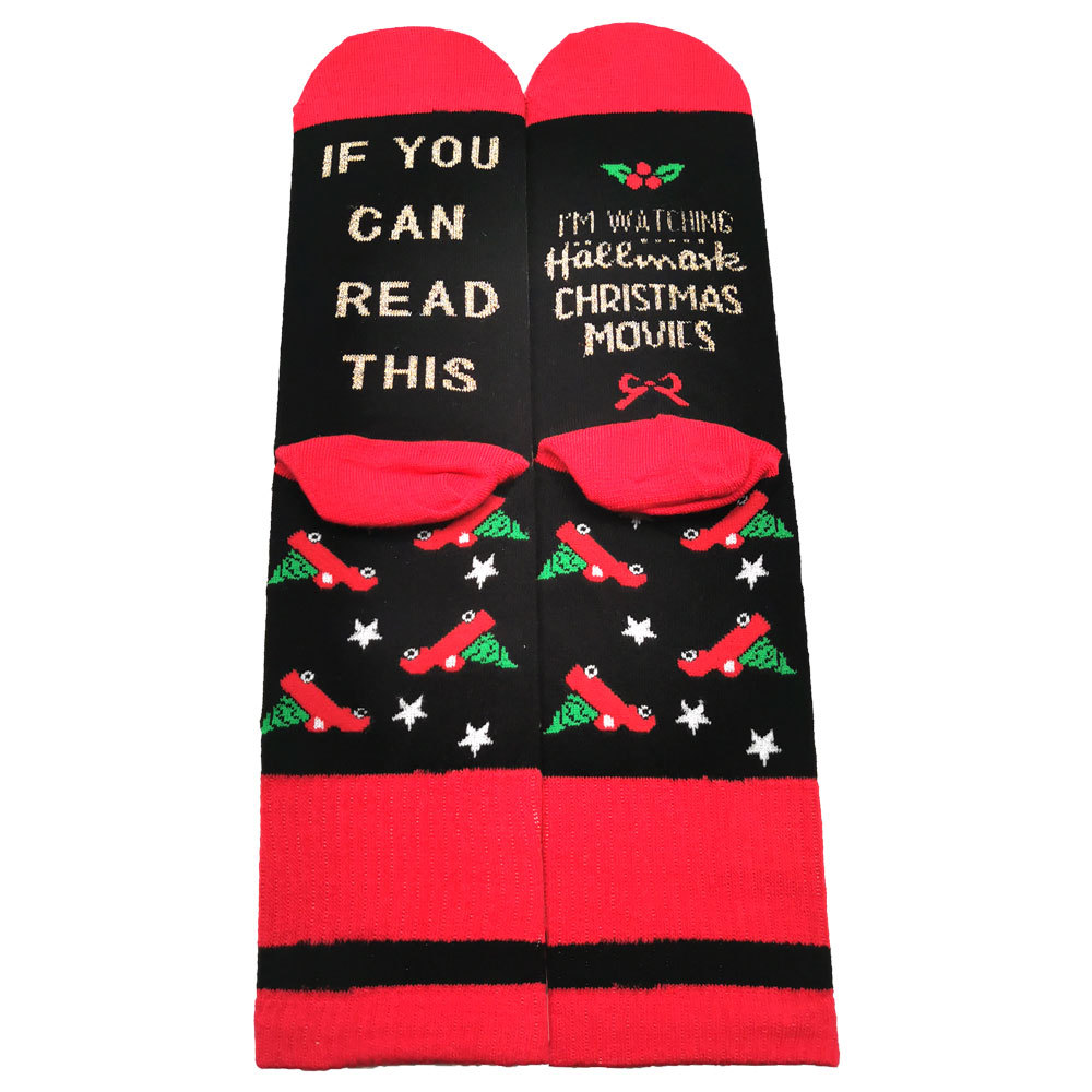 Unisex Fashion Christmas Tree Letter Star Cotton Printing Crew Socks display picture 2