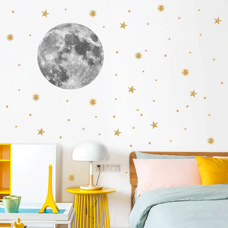Simple Fashion Moon Gold Star Wall Sticker display picture 1