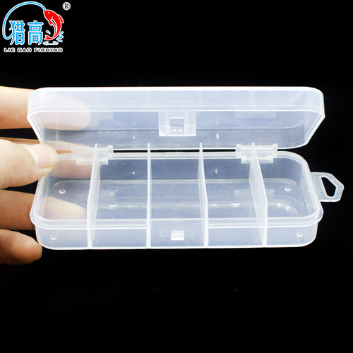 Liegao Luya Fishing Gear Accessories Box 5-Gate Transparent Box Plastic Bait Box False Bait Set Box Cross-Border Fishing Gear Accessories Box