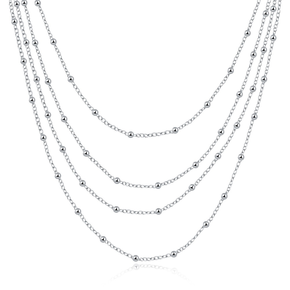 Jinshi lago JSH Internet celebridad joyería de moda 925 plateado perlas cadena collar europeo y americano suéter cadena N751