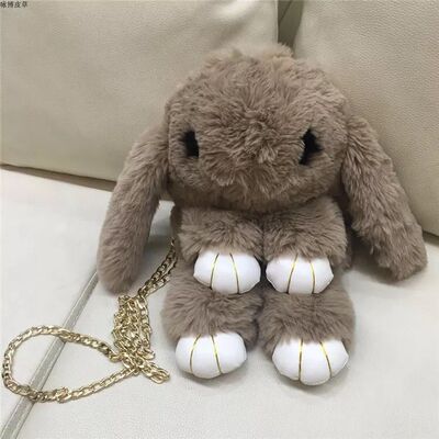 网店专供兔子包可爱毛绒包装死兔包单肩斜挎包卡通儿童卖萌链条包