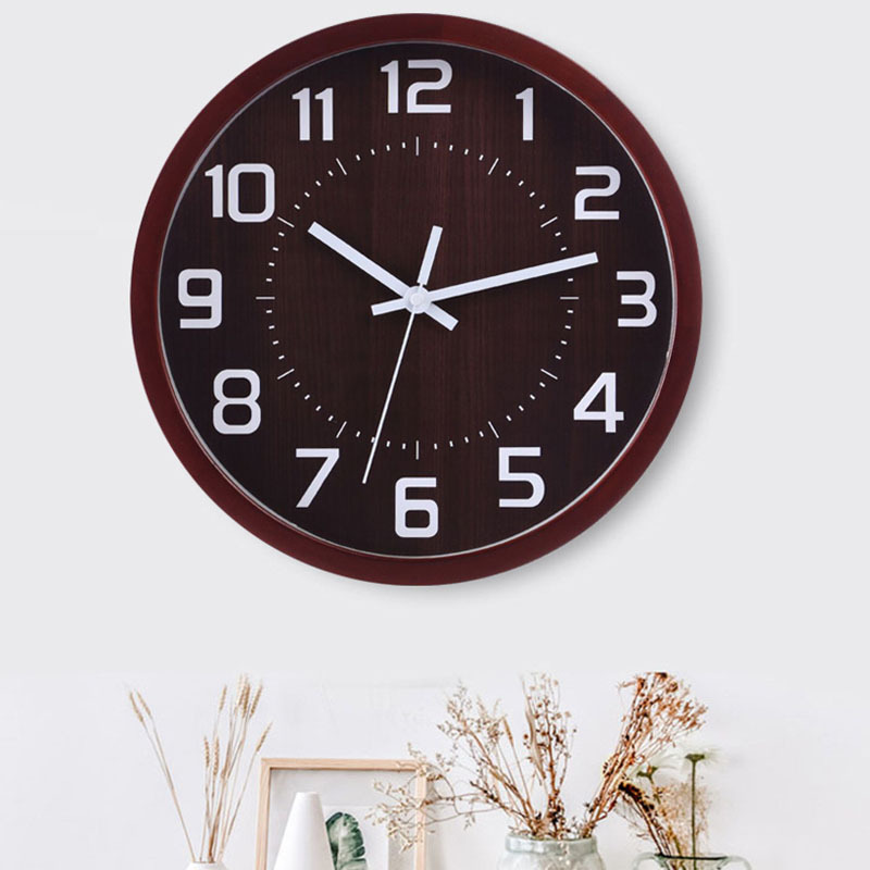 Northern Europe solid wood Wall clock a living room Hanging clocks wood Simplicity Wall clock circular Mute clock wholesale