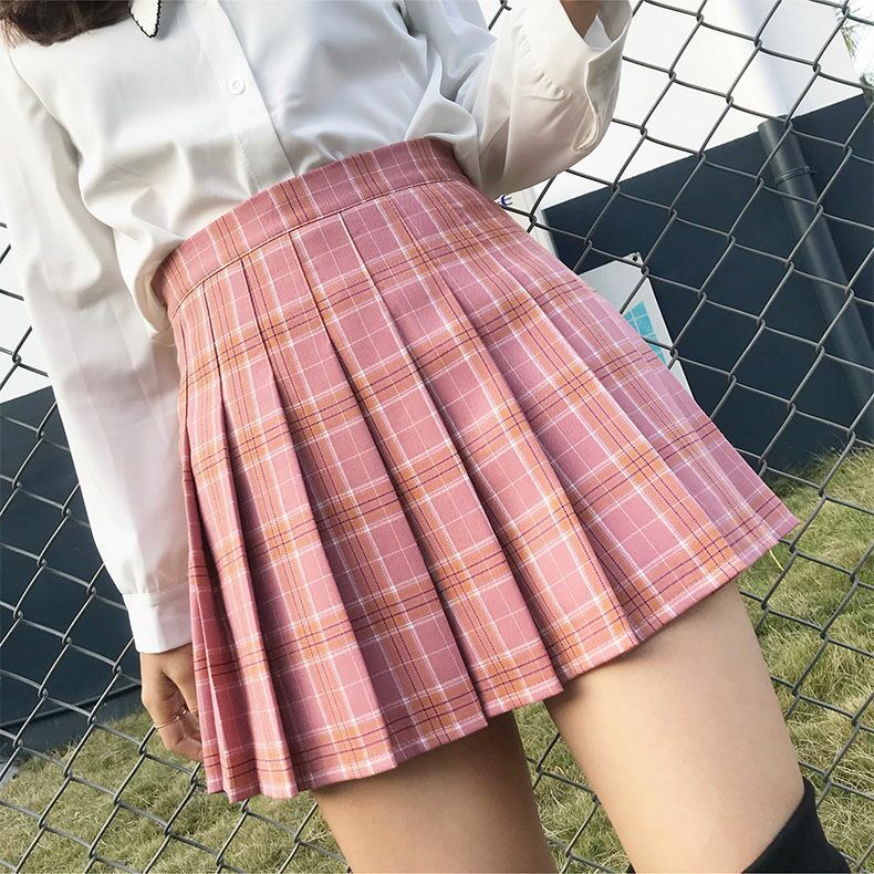 Mina pure pleated skirt short skirt plai...