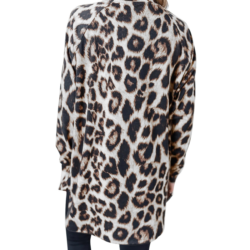 Spot autumn new hot style leopard print mid-length top NSLAI56832