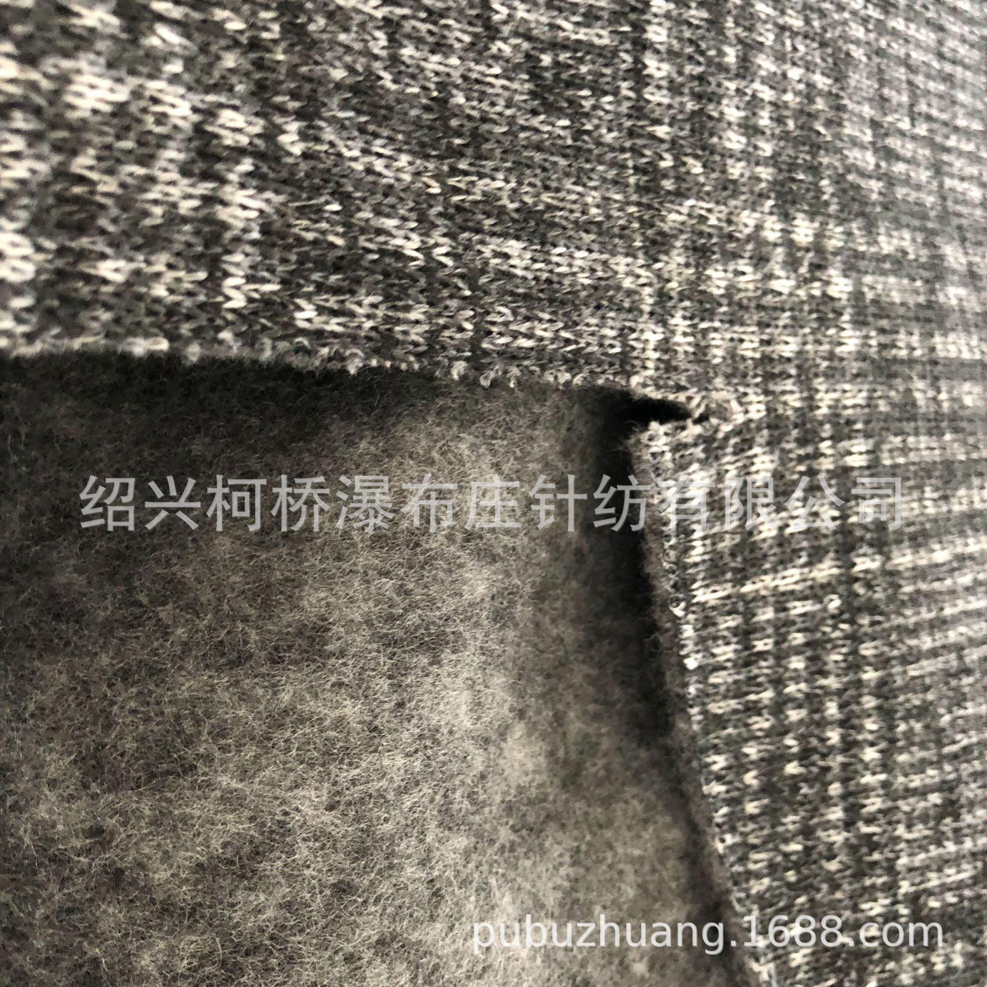 厂家直销针织全涤粗针单面绒印格子花型 高档冬装面料