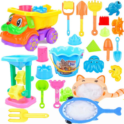 沙滩桶沙漏沙铲儿童决明子玩具夏季热卖戏水玩沙玩具地摊沙滩批发