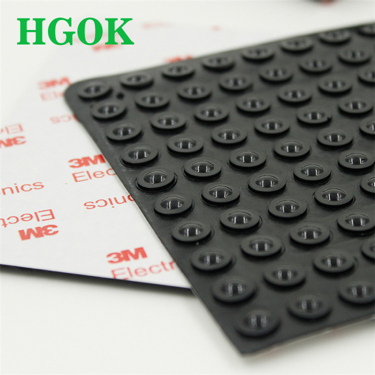 8*2.5黑色透明橡胶自粘式脚垫双边粘式脚垫 背胶式脚垫