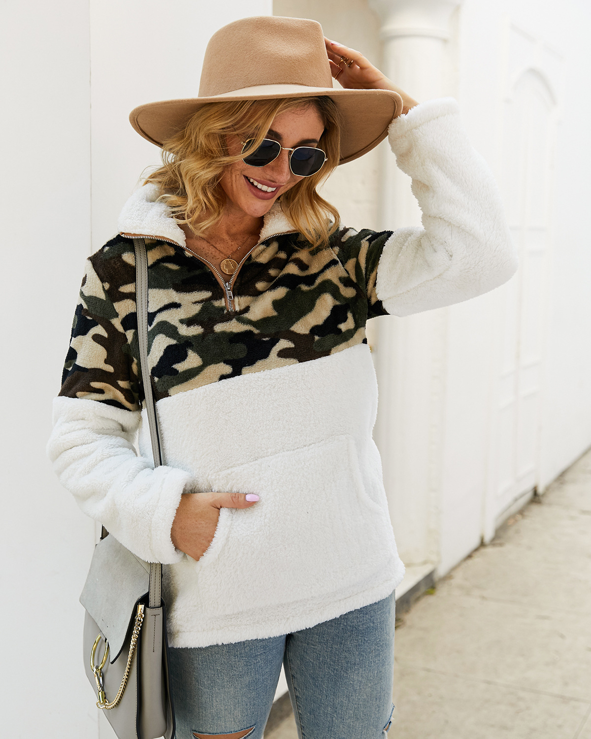 fashion women s leopard stitching sweatershirt  NSDY8287