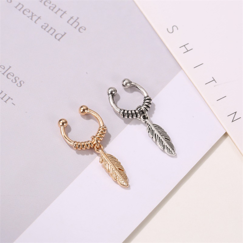 Earrings Classification Fashion Leaf Plating Alloy No Inlaid Clip Earrings