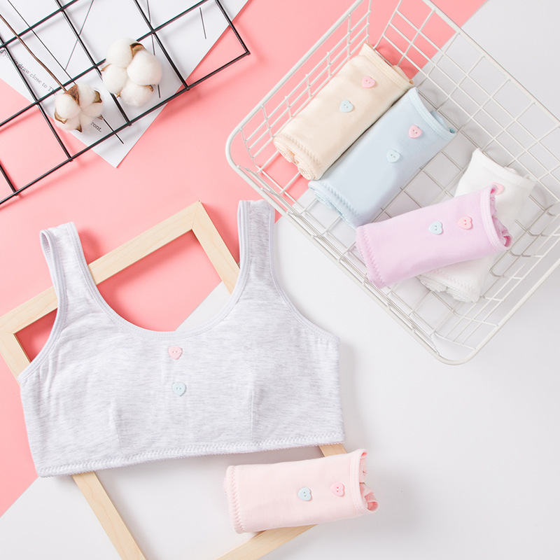 【夹棉】发育期纯棉双层内衣学生初中高中学生无钢圈女文胸女孩|ms