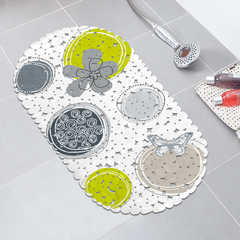 Nordic color sólido baño bañera Mat impresión antideslizante alfombra de baño antideslizante estera de ducha de PVC alfombra de baño taza de succión estera