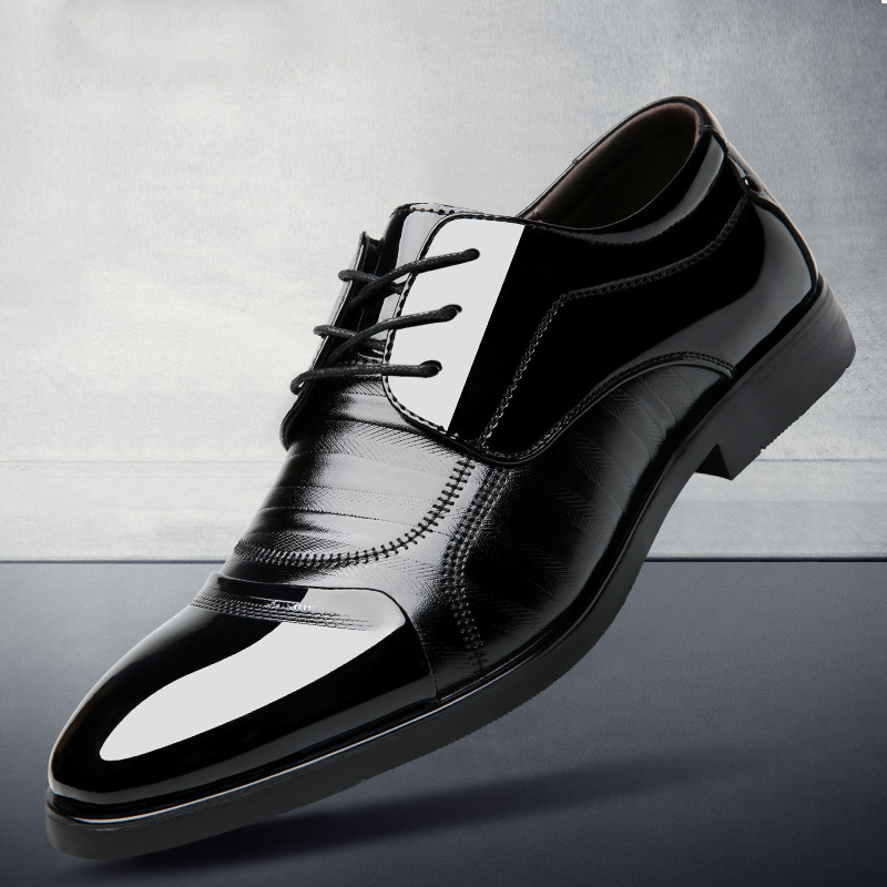 2019夏季新款男士鞋子舒适透气男皮鞋低帮欧美风尖头商务正装皮鞋|ms