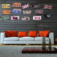 Retro old iron license plate bar cafe wall decoration creative wall shop wall decoration hanging painting
