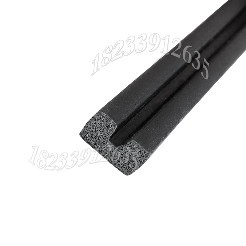 U型海绵发泡胶条防水防尘橡胶密封条路灯外壳缝隙连接橡胶条