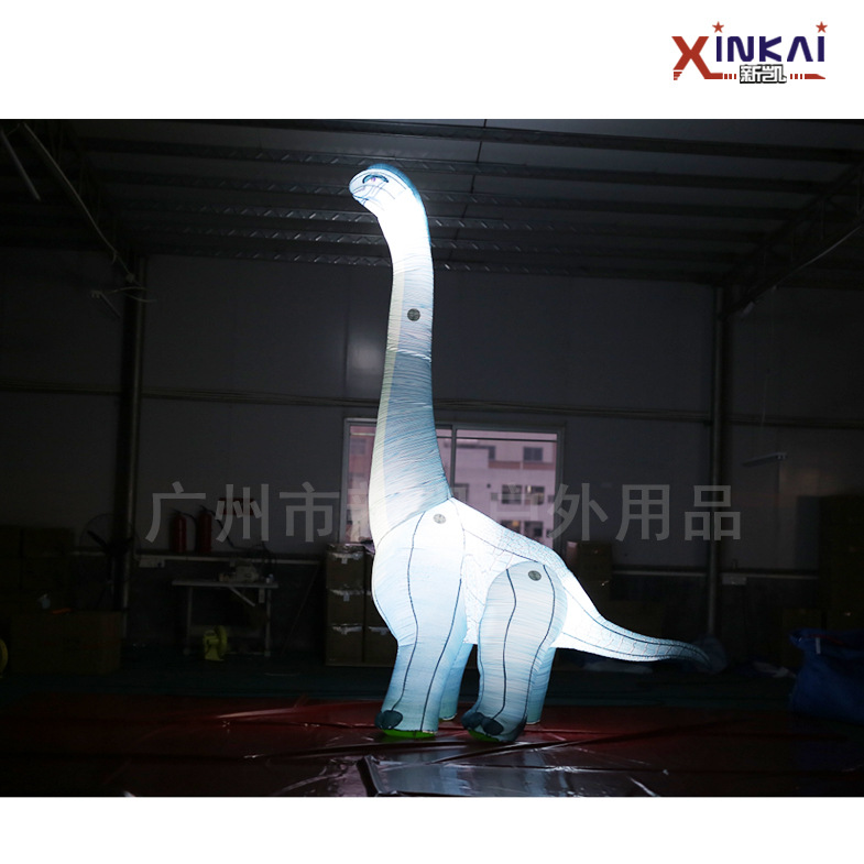 厂家直销 蓝色LED充气恐龙 广场展览推广卡通充气模型