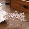 Crystal, golden hair accessory from pearl for bride, pink gold