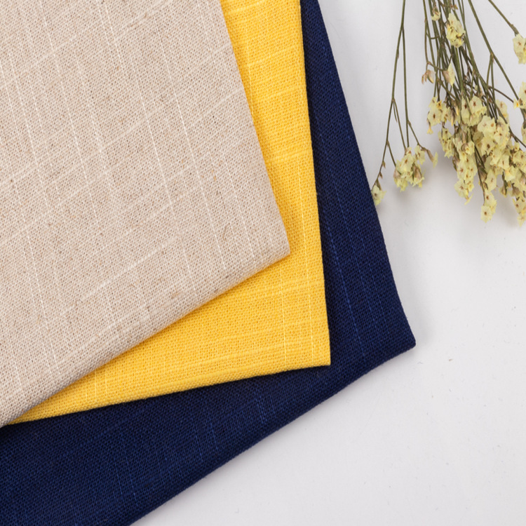 厂家直销 现货棉麻竹节布料 厚款棉麻布 竹节面料棉麻服装