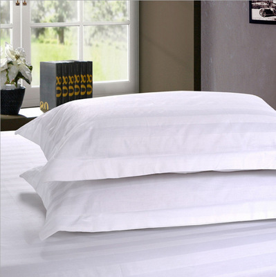 酒店宾馆加密三公分缎条枕套全棉纯白枕套