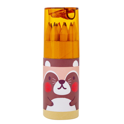 Cartoon 12 color painting brush sketch colored pencil children's gift student stationery opening event gift wholesale