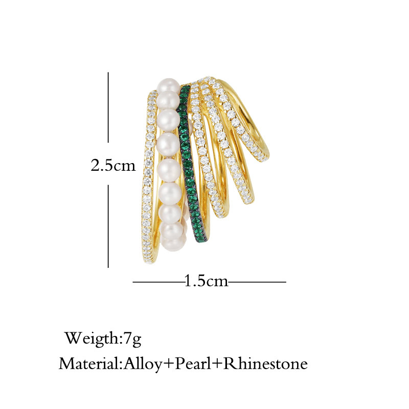 Alloy Material Fashion Geometric Diamond Alloy Artificial Gemstones Earrings
