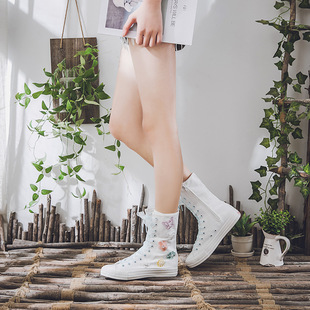2022 New Inner Height Increasing Women's Casual Shoes Flat Women's Canvas Shoes Women's Mid-range Women's Shoes Korean All-match 006