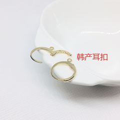 14k gold-plated round earrings Korean-style French hook fashion versatile DIY handmade earring accessories flattened round hook earring stud