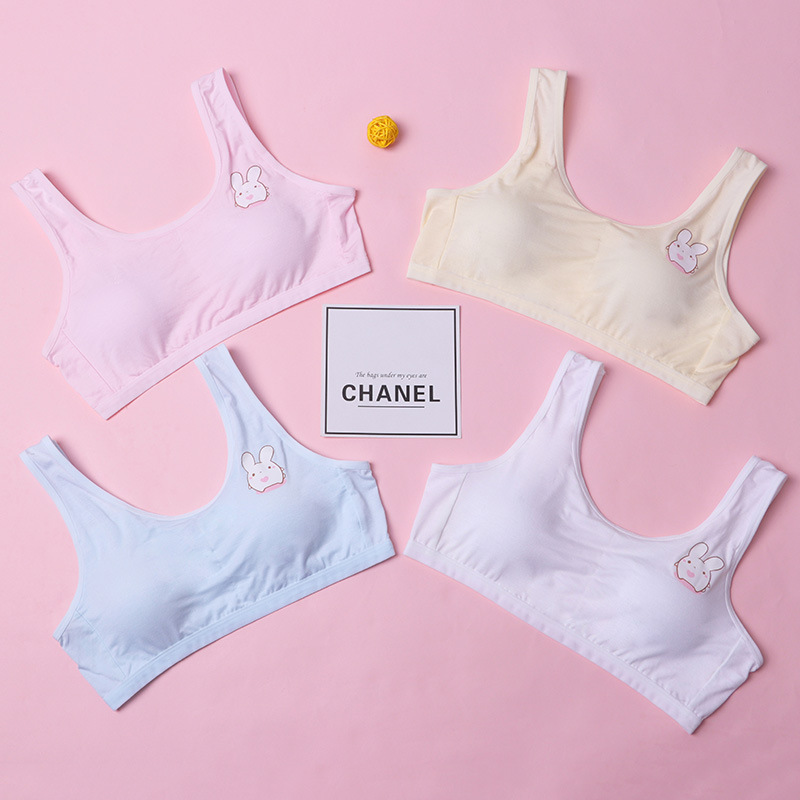 少女发育期背心学生小女孩胸衣打底抹胸细吊带背心式内衣可拆胸垫