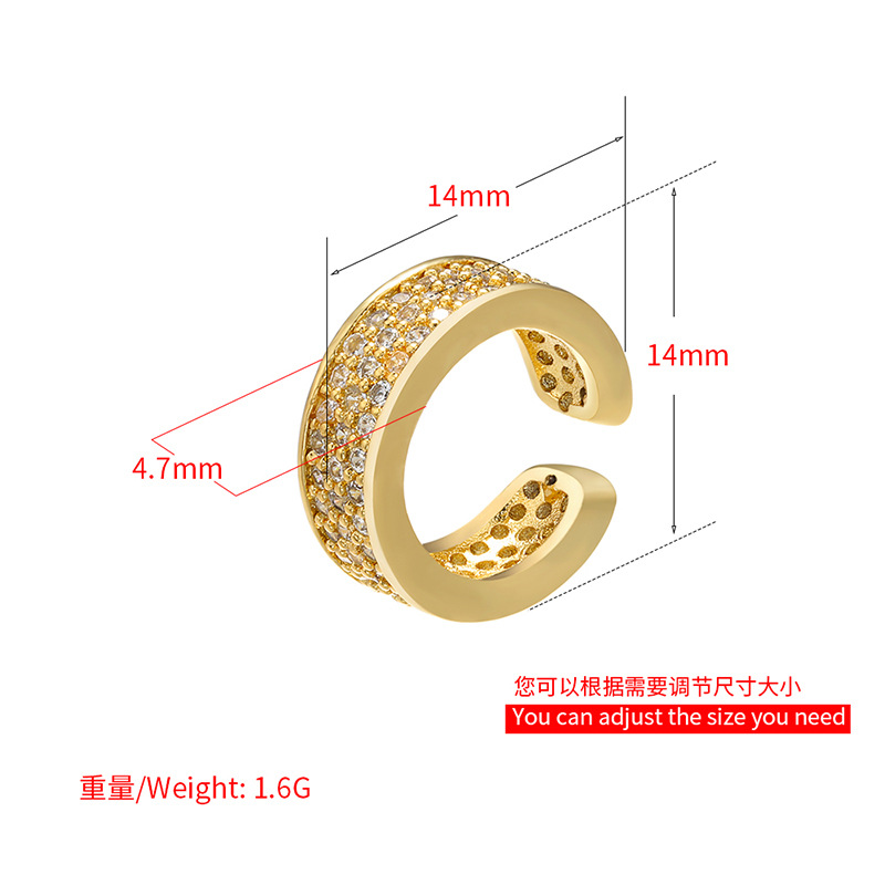 Fashion Micro-inlaid Zircon Copper Ear Bone Clip Wholesale Nihaojewelry display picture 1