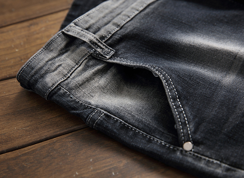 Men's Slim Fit Distressed Motorcycle Jeans