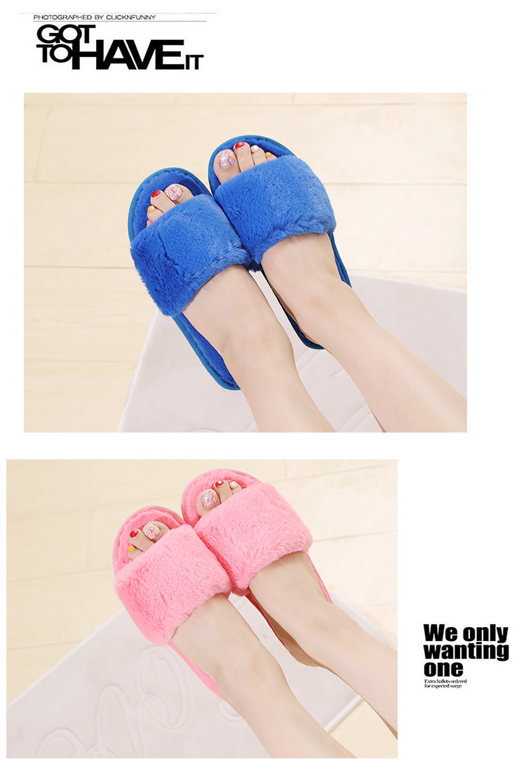 new thick plush non-slip simple slippers  NSPE11147