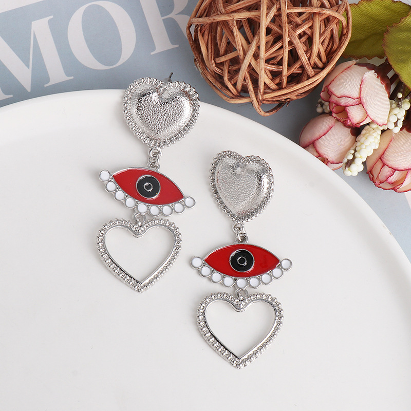 Alloy Geometry Devil's Eye Earrings display picture 10