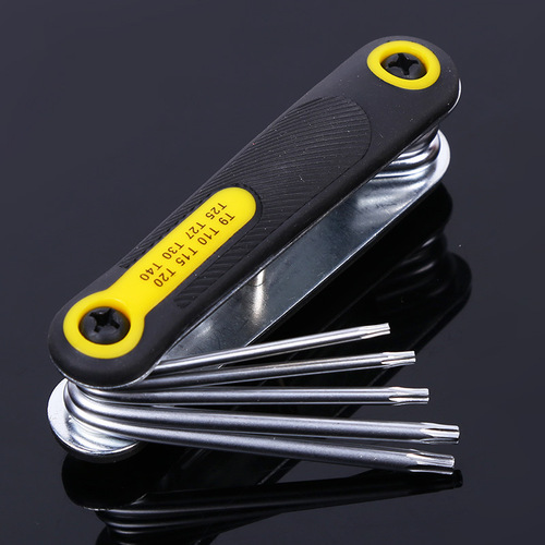 Wholesale large plywood plum blossom matte inner hexagonal set portable repair tools 8-piece set flat head wrench
