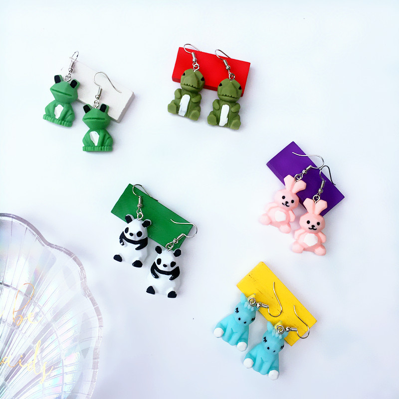 Creative Cute Cartoon Pendant Earrings Resin Drop Earrings display picture 2