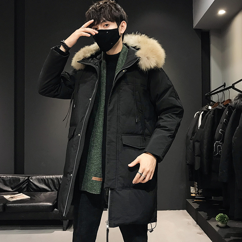 2019冬季新款连帽加厚男士羽绒服青年休闲保暖宽松毛领外套男装潮|ms