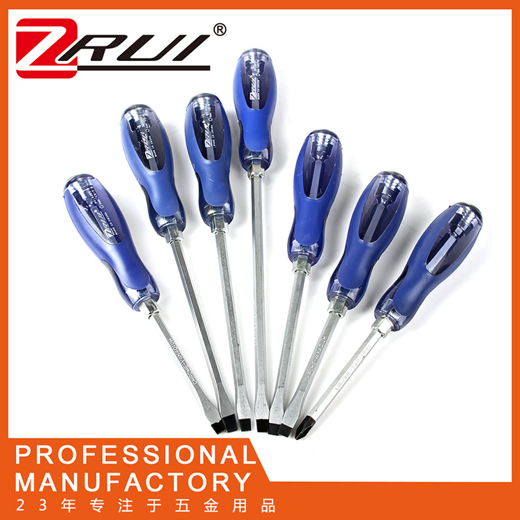 Destornillador recubierto de plástico transparente de dos colores destornillador de reparación industrial de flor de ciruelo en forma de cruz para el hogar