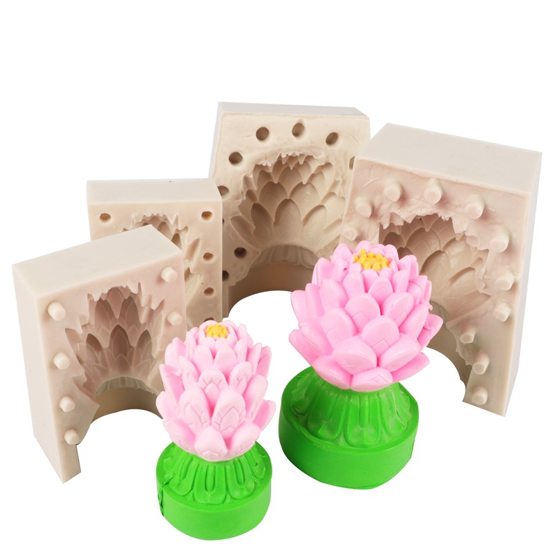 Fondant herramienta loto pastel molde jabón molde mantequilla olla caliente material base silicona molde vela herramienta