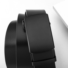 批發高檔品牌合金黑色皮帶 男士 自動扣休閒腰帶高端禮品褲帶代發