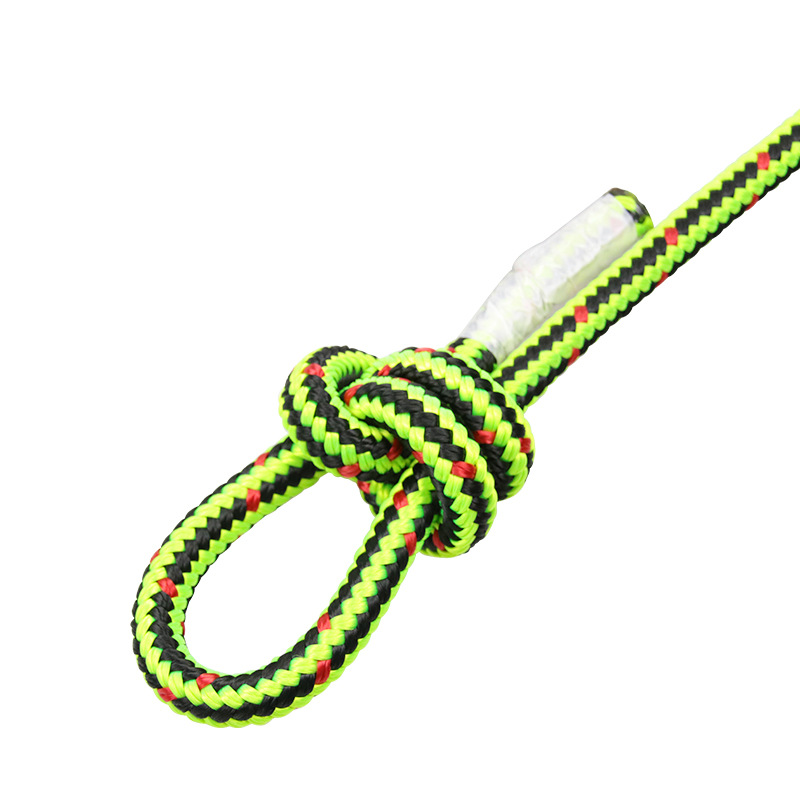 黑绿带红款 定位锚绳/户外攀岩/高空作业装备 十六股编织绳锚绳