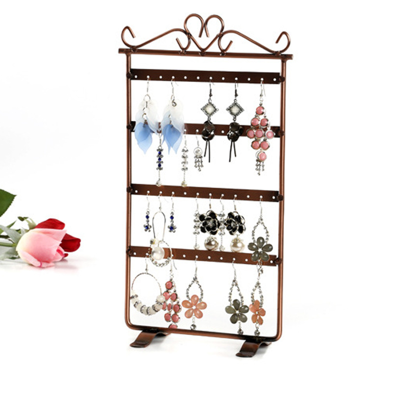 New Simple Fashion  Earring Display Stand Wrought Iron Ear Studs Jewelry Storage Shelf Household Jewelry Earring Rack Wholesale display picture 5