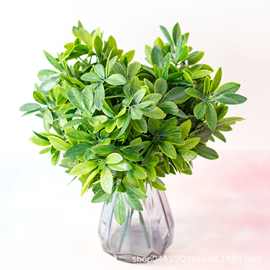 仿真绿植 植物墙配材仿真植物 5叉水草发财叶 花蕨类植批发