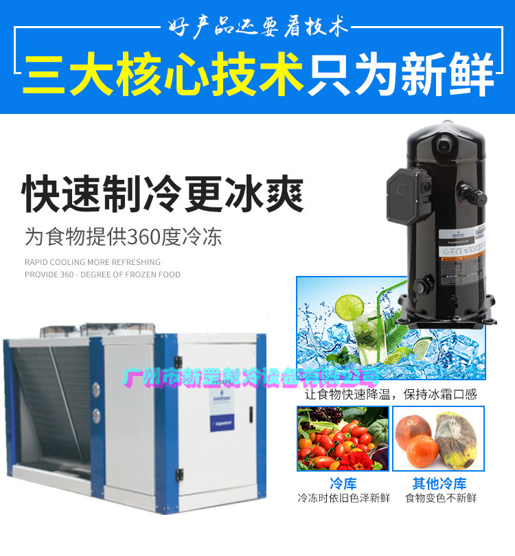 全新中小型冷冻冷藏库ZB95KQ 13匹冷却 艾默生涡旋箱式风冷机组
