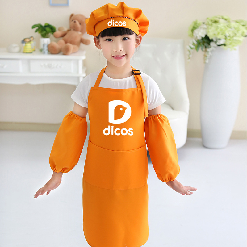 Dekeshi delantal traje abrigo para niños ropa para hornear delantal publicitario cake shop Museo de Arte comida impresión